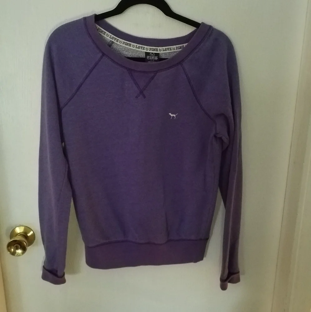 VICTORIA'S SECRET PINK Crewneck Sweatshirt Small Purple - Picture 5 of 5